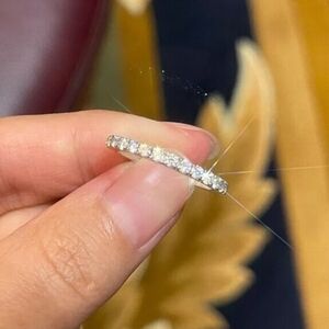 NEW 925 Silver Diamond Eternity Stackable Ring